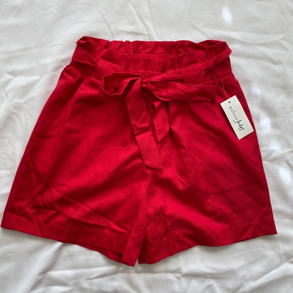 Maison Jules High Waited Red Shorts NWT